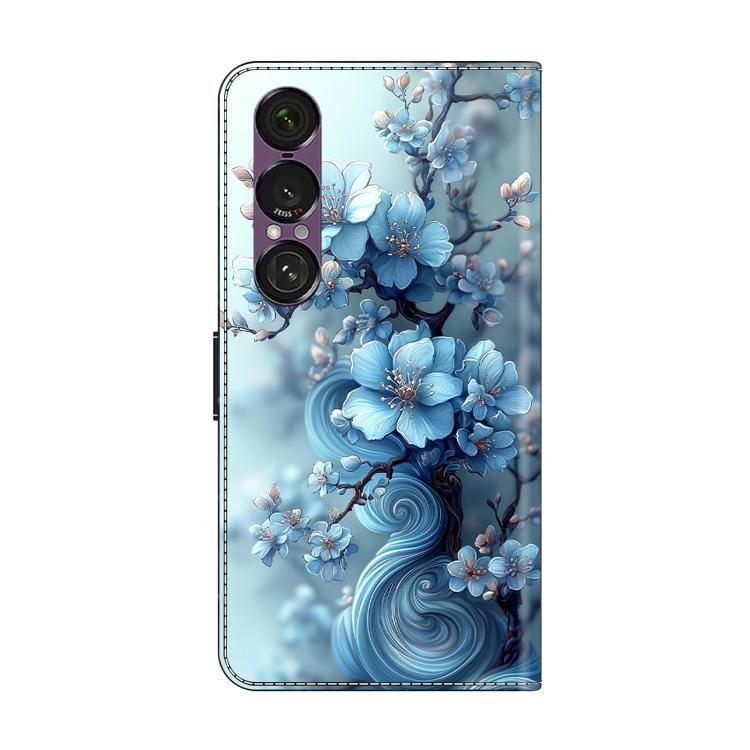For Sony Xperia 1 VII Crystal-Like Painted Vegan Leather Phone Case