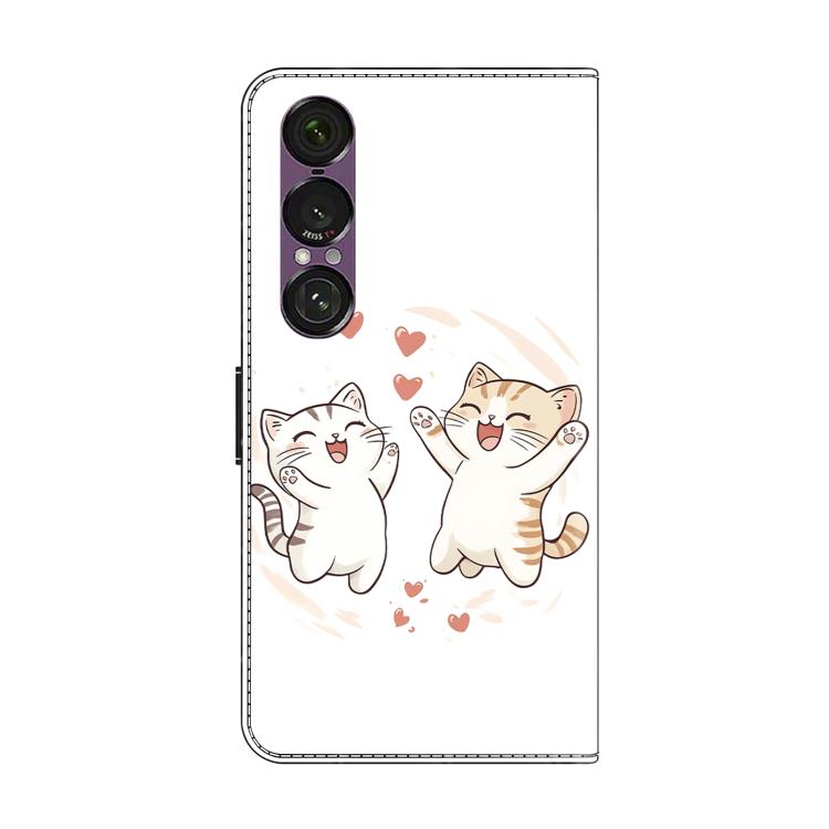 For Sony Xperia 1 VII Crystal-Like Painted Vegan Leather Phone Case