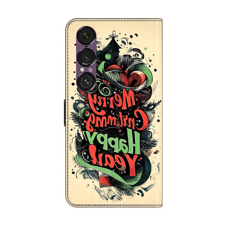 For Sony Xperia 1 VII Crystal-Like Painted Vegan Leather Phone Case