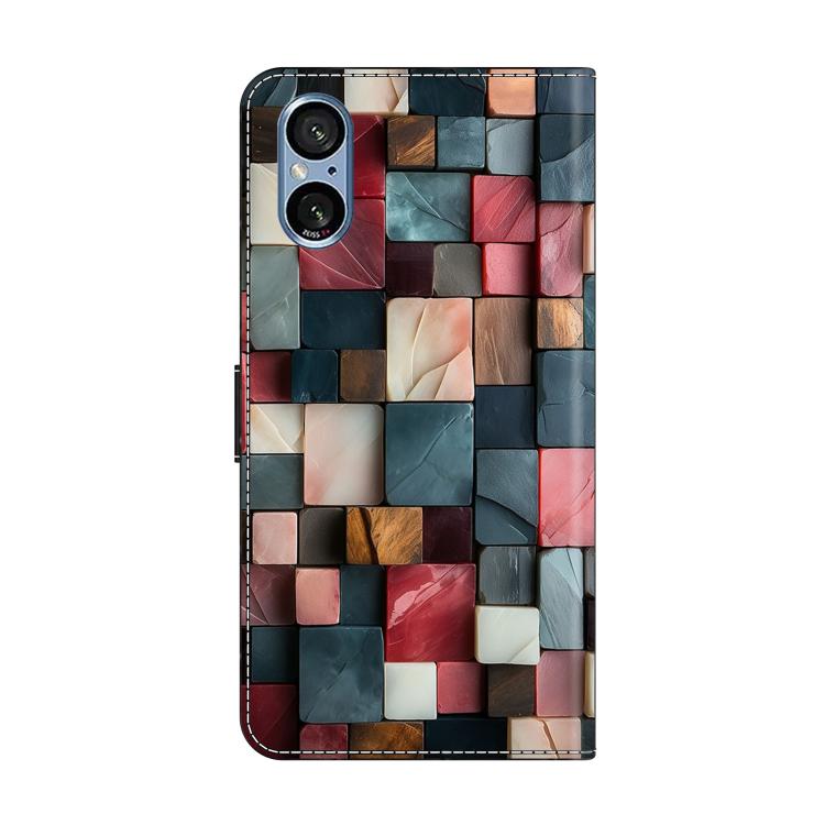 For Sony Xperia 5 V Crystal-Like Painted Vegan Leather Phone Case