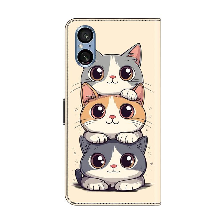 For Sony Xperia 5 V Crystal-Like Painted Vegan Leather Phone Case