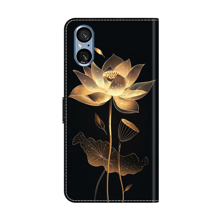 For Sony Xperia 5 V Crystal-Like Painted Vegan Leather Phone Case