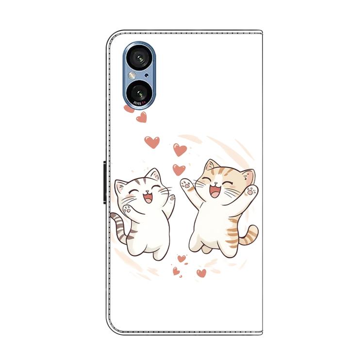 For Sony Xperia 5 V Crystal-Like Painted Vegan Leather Phone Case