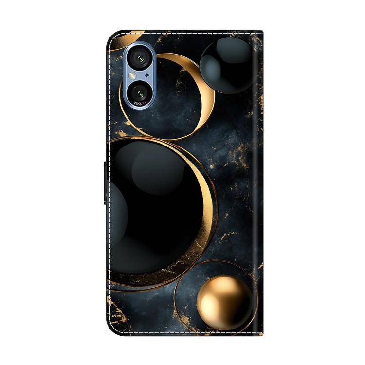 For Sony Xperia 5 V Crystal-Like Painted Vegan Leather Phone Case
