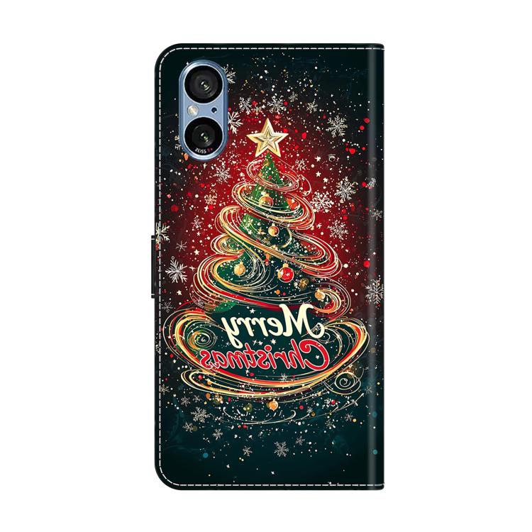 For Sony Xperia 5 V Crystal-Like Painted Vegan Leather Phone Case