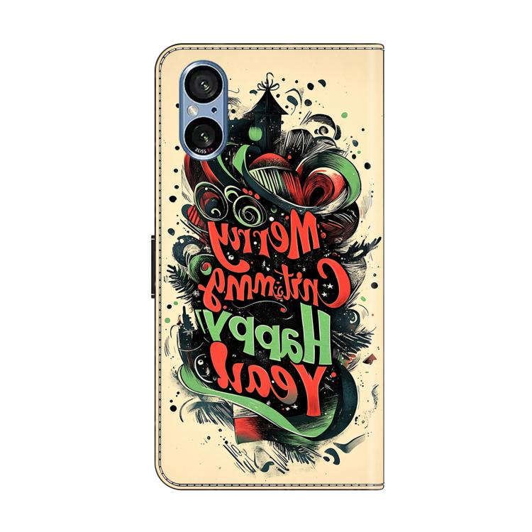 For Sony Xperia 5 V Crystal-Like Painted Vegan Leather Phone Case