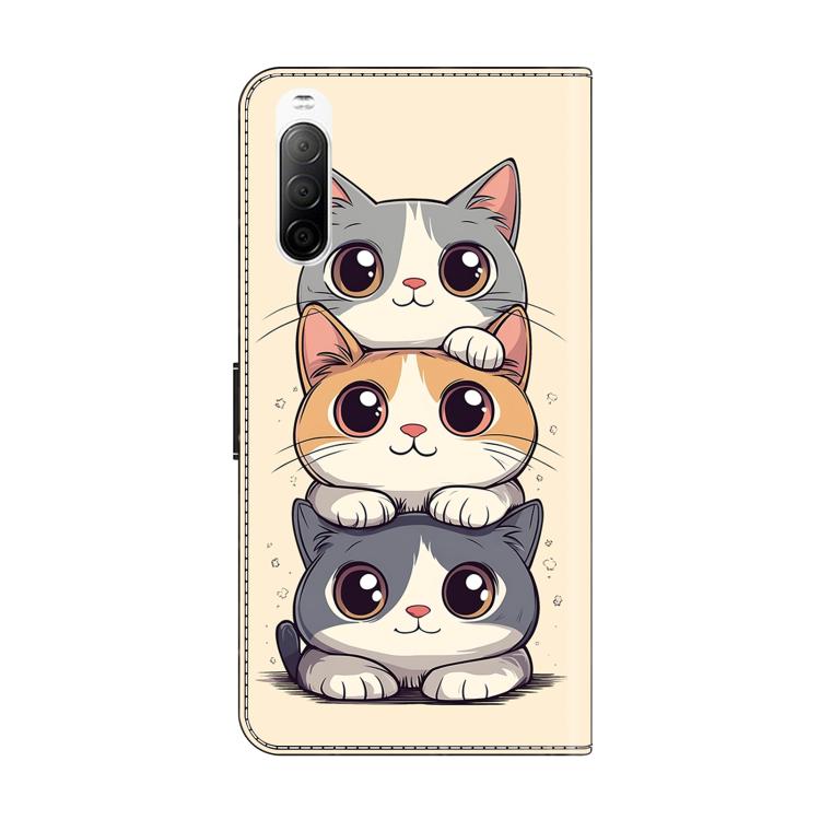 For Sony Xperia 10 V Crystal-Like Painted Vegan Leather Phone Case