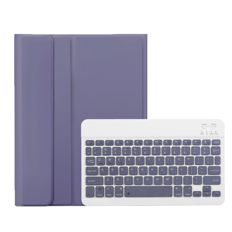 For iPad Air 11 2024 / 2025 / Air 4 2020 / Air 5 2022 A098B Detachable ABS Ultra-thin Candy Colors Bluetooth Keyboard Tablet Case with Stand & Pen Slot - Purple