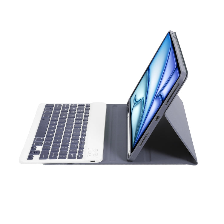 For iPad Air 11 2024 / 2025 / Air 4 2020 / Air 5 2022 A098B Detachable ABS Ultra-thin Candy Colors Bluetooth Keyboard Tablet Case with Stand & Pen Slot - Purple