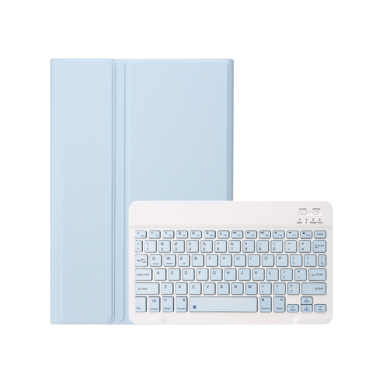 For iPad Air 11 2024 / 2025 / Air 4 2020 / Air 5 2022 A098B Detachable ABS Ultra-thin Candy Colors Bluetooth Keyboard Tablet Case with Stand & Pen Slot - Light Blue