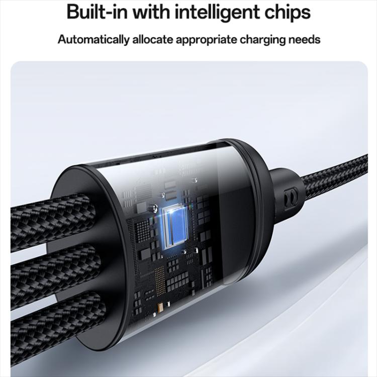 Yesido CA203 4 in 1 USB and Type-C to Type-C, 8 Pin, Micro USB 12W Multi-functional Charging Cable, Length: 1.2m - Black