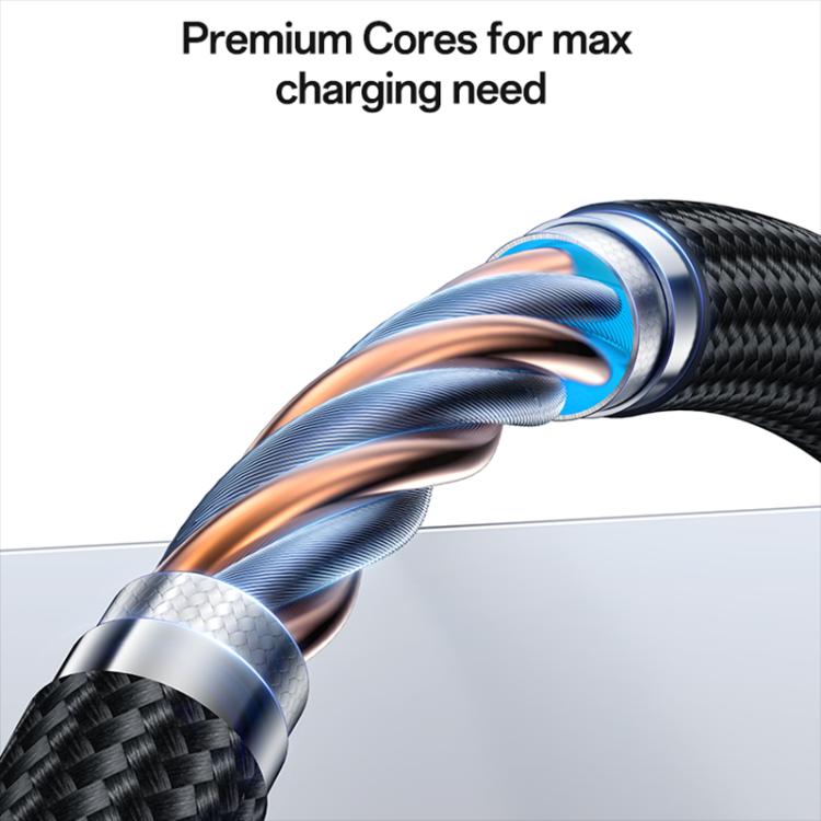 Yesido CA203 4 in 1 USB and Type-C to Type-C, 8 Pin, Micro USB 12W Multi-functional Charging Cable, Length: 1.2m - Black