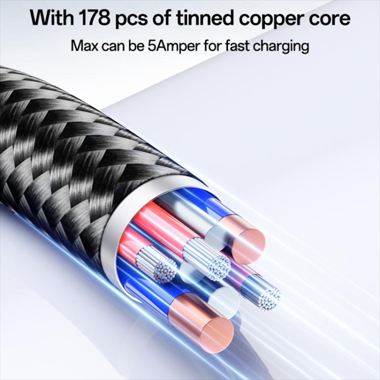 Yesido CA212 140W Type-C to Type-C Super Fast Charging Data Cable, Length: 1.2m - Blue Grey
