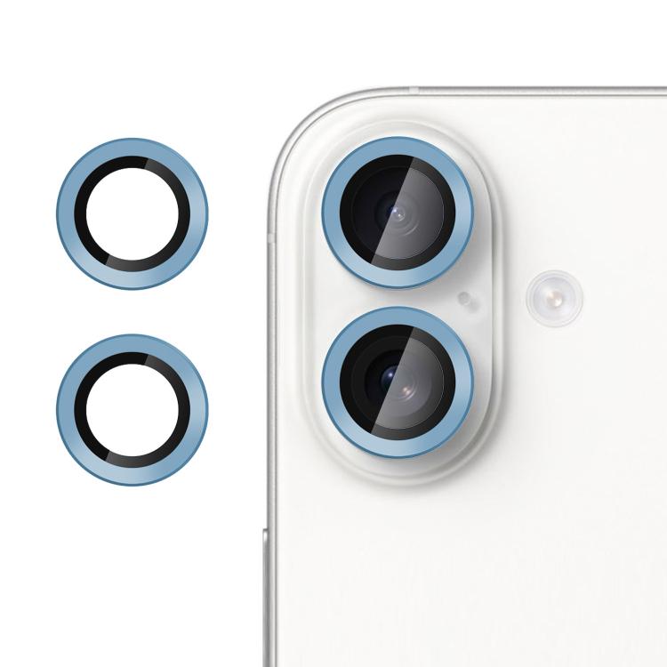 For iPhone 16 / 16 Plus Kalebol No Flicker Ultra-Thin Individual Camera Lens Tempered Glass Film