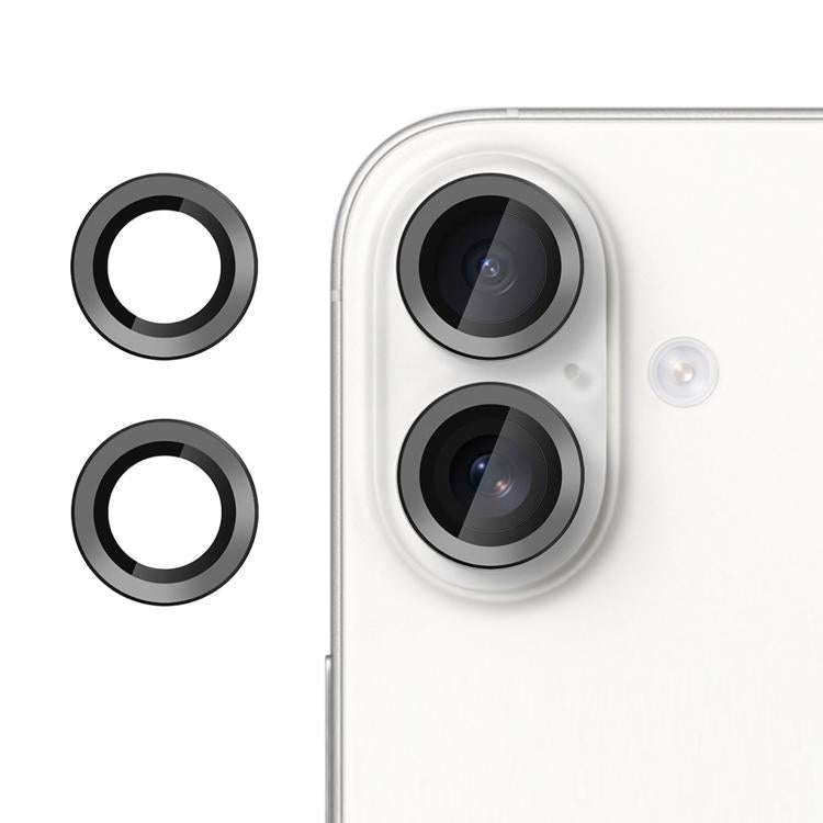For iPhone 16 / 16 Plus Kalebol No Flicker Ultra-Thin Individual Camera Lens Tempered Glass Film