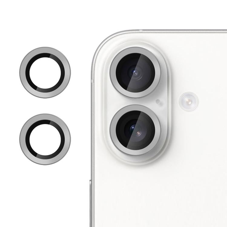 For iPhone 16 / 16 Plus Kalebol No Flicker Ultra-Thin Individual Camera Lens Tempered Glass Film