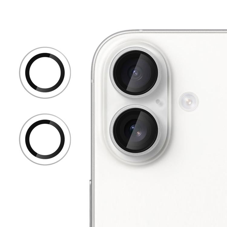 For iPhone 16 / 16 Plus Kalebol No Flicker Ultra-Thin Individual Camera Lens Tempered Glass Film
