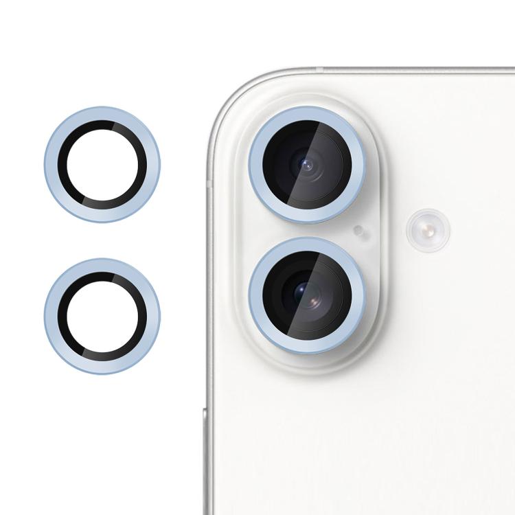 For iPhone 16 / 16 Plus Kalebol No Flicker Ultra-Thin Individual Camera Lens Tempered Glass Film
