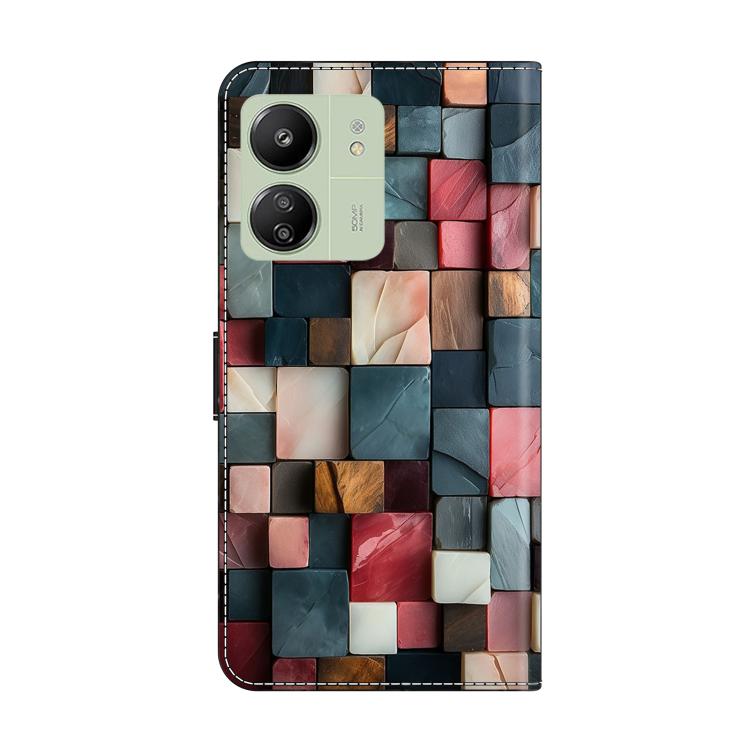 For Redmi 13C 4G 5G Crystal-Like Painted Vegan Leather Phone Case