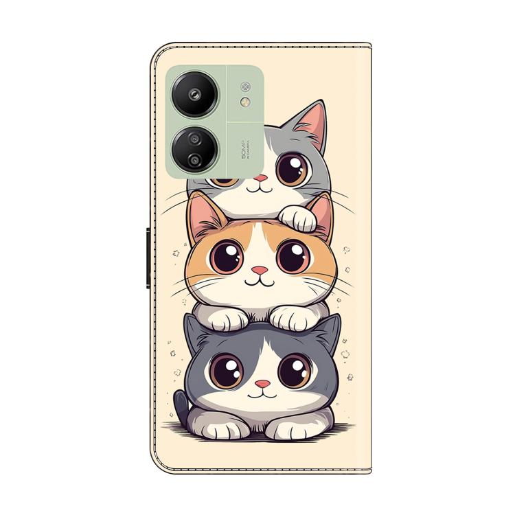 For Redmi 13C 4G 5G Crystal-Like Painted Vegan Leather Phone Case