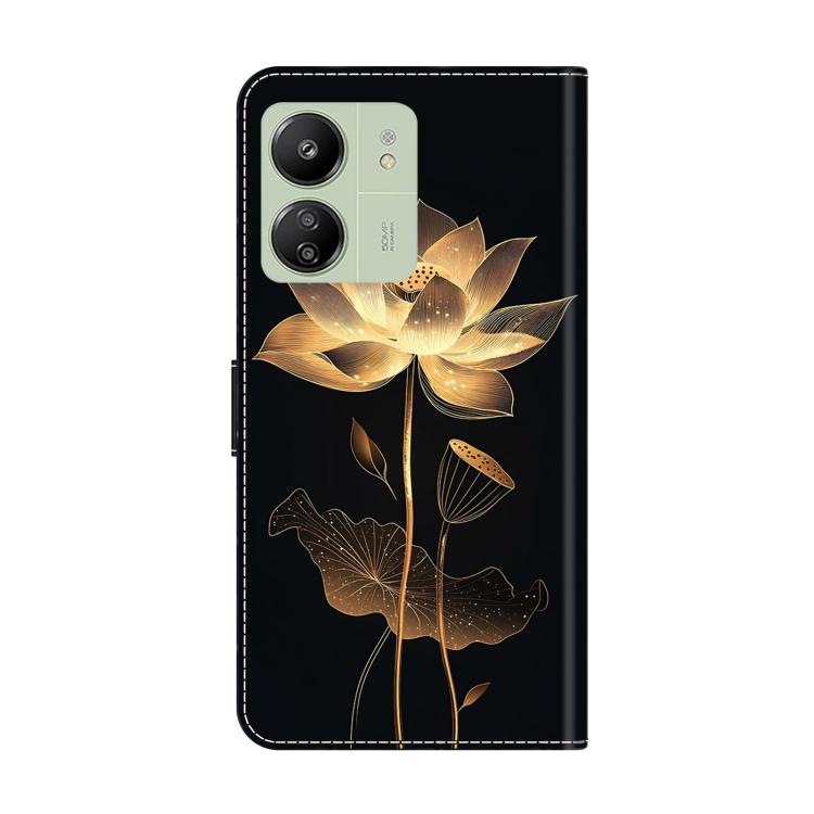 For Redmi 13C 4G 5G Crystal-Like Painted Vegan Leather Phone Case