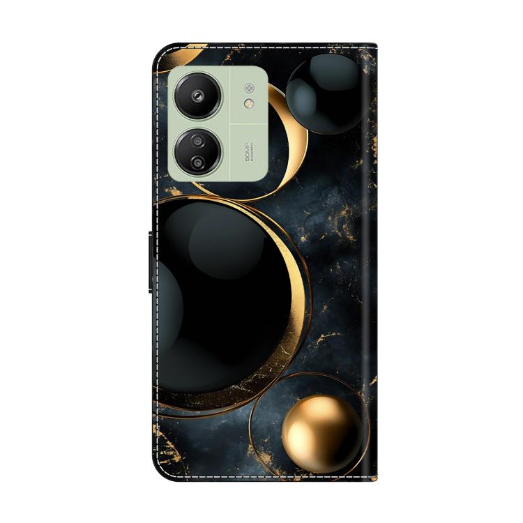 For Redmi 13C 4G 5G Crystal-Like Painted Vegan Leather Phone Case