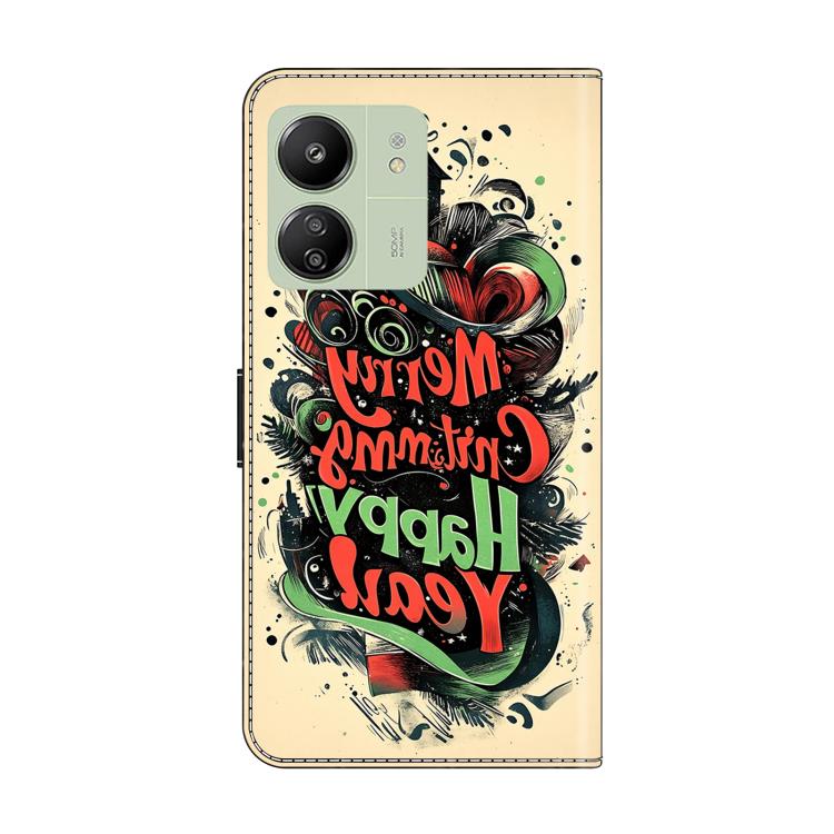 For Redmi 13C 4G 5G Crystal-Like Painted Vegan Leather Phone Case