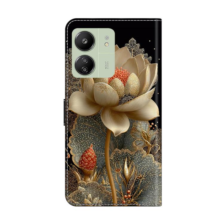 For Redmi 13C 4G 5G Crystal-Like Painted Vegan Leather Phone Case