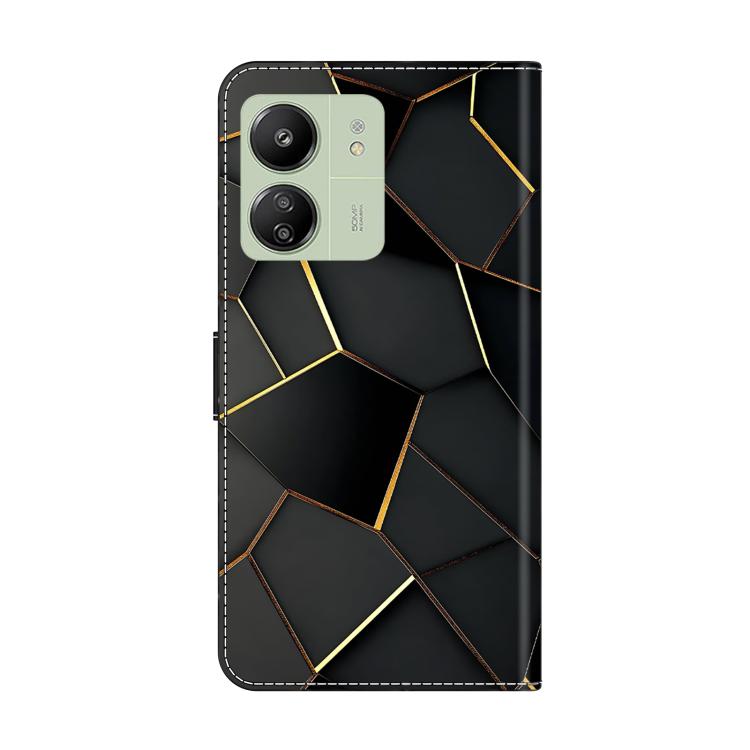 For Redmi 13C 4G 5G Crystal-Like Painted Vegan Leather Phone Case