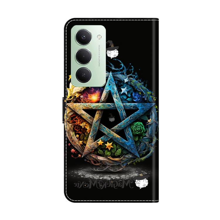 For Redmi 15 5G Global / 4G SEA 169.5mm Crystal-Like Painted Vegan Leather Phone Case - Pentagram