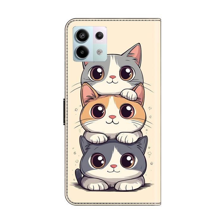 For Redmi Note 13 Pro 4G Crystal-Like Painted Vegan Leather Phone Case