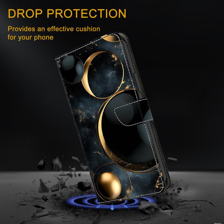 For Redmi Note 13 Pro 4G Crystal-Like Painted Vegan Leather Phone Case