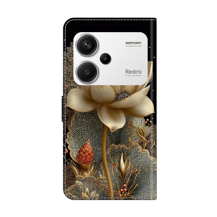 For Redmi Note 13 Pro+ Crystal-Like Painted Vegan Leather Phone Case
