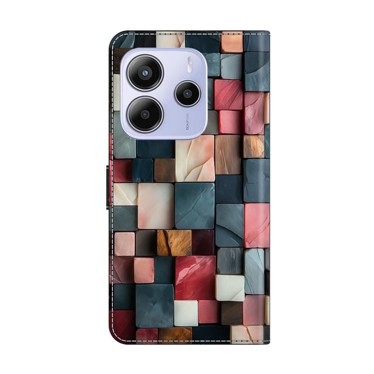 For Redmi Note 14 4G 164.84mm Crystal-Like Painted Vegan Leather Phone Case