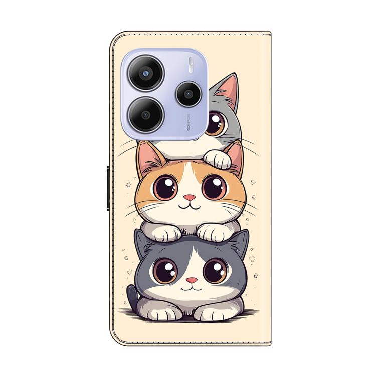 For Redmi Note 14 4G 164.84mm Crystal-Like Painted Vegan Leather Phone Case