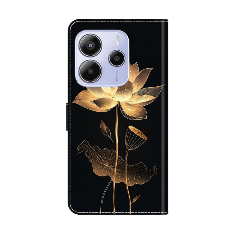For Redmi Note 14 4G 164.84mm Crystal-Like Painted Vegan Leather Phone Case