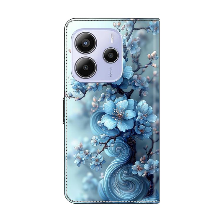 For Redmi Note 14 4G 164.84mm Crystal-Like Painted Vegan Leather Phone Case
