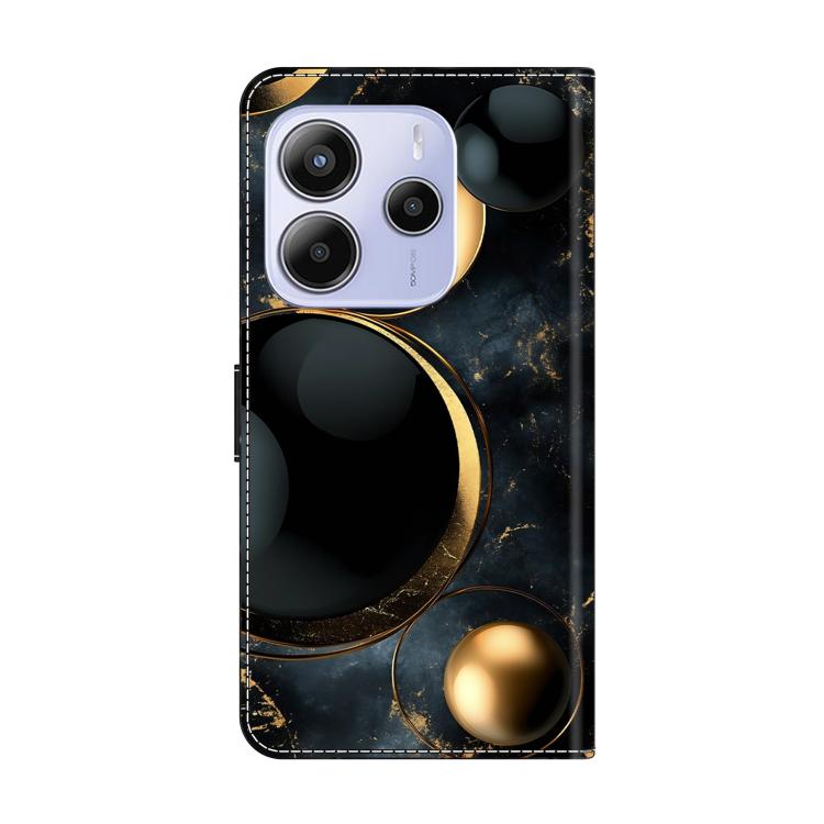 For Redmi Note 14 4G 164.84mm Crystal-Like Painted Vegan Leather Phone Case