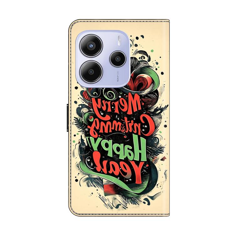 For Redmi Note 14 4G 164.84mm Crystal-Like Painted Vegan Leather Phone Case
