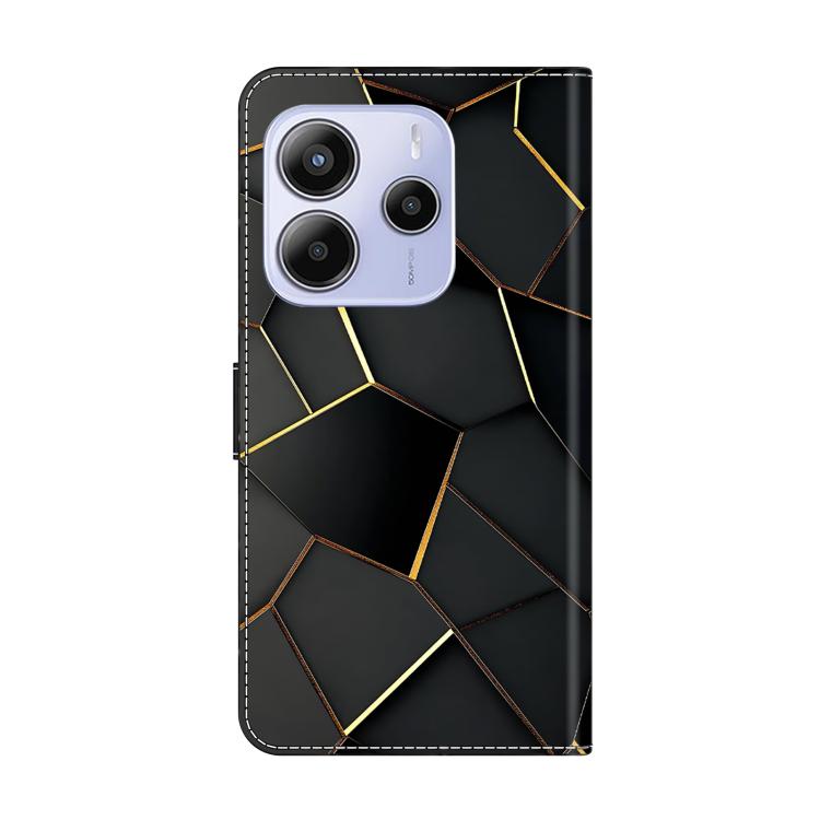 For Redmi Note 14 4G 164.84mm Crystal-Like Painted Vegan Leather Phone Case