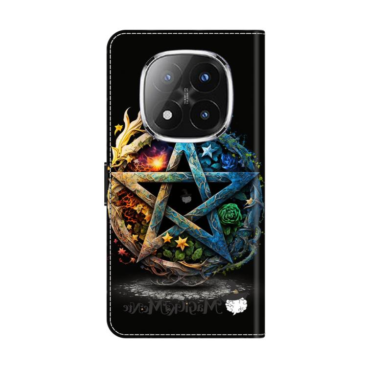 For Redmi Note 14 Pro+ 5G / Poco X7 5G Crystal-Like Painted Vegan Leather Phone Case - Pentagram