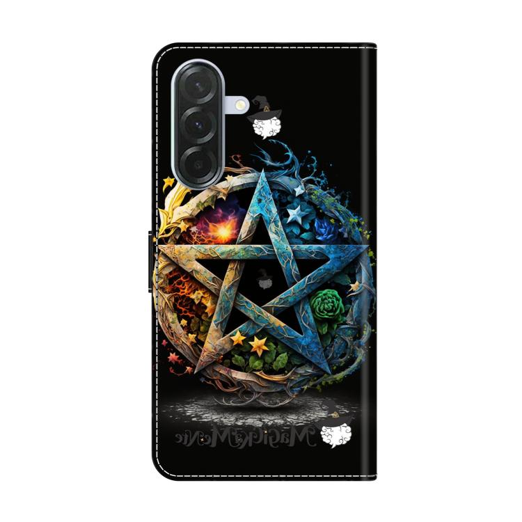 For Samsung Galaxy A36 / A56 5G Crystal-Like Painted Vegan Leather Phone Case - Pentagram