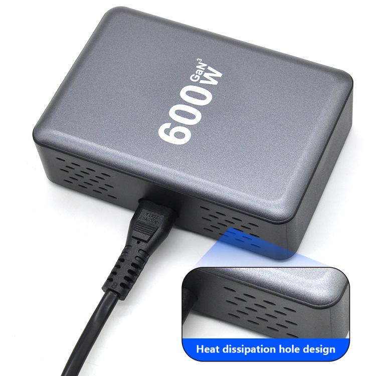 600W USB-C / Type-C and USB-A 8-Port High Power GaN Desktop Fast Charger