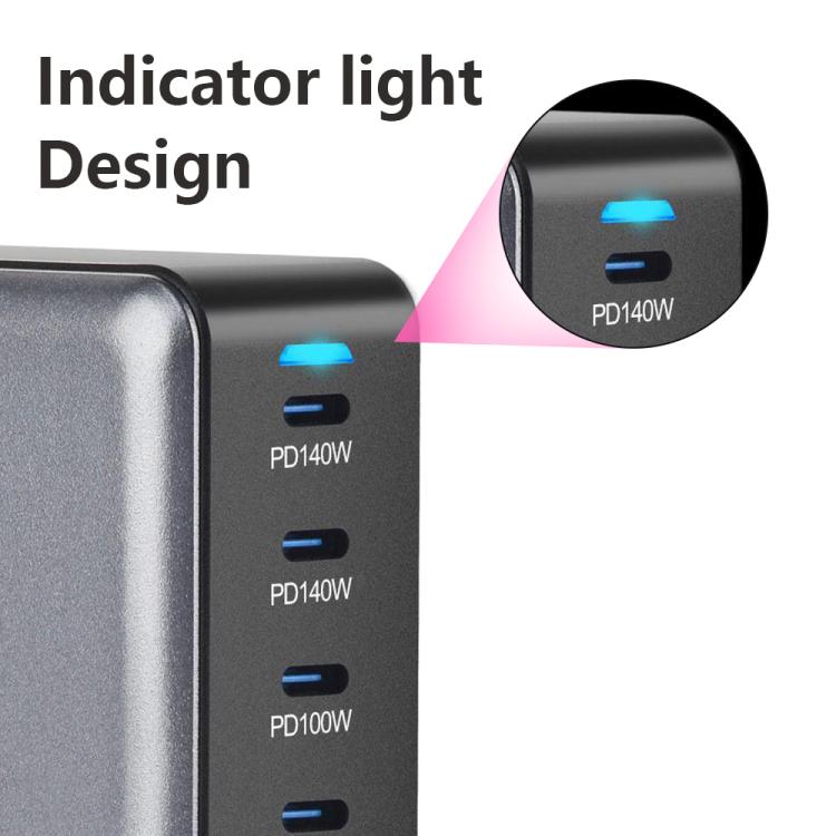 600W USB-C / Type-C and USB-A 8-Port High Power GaN Desktop Fast Charger