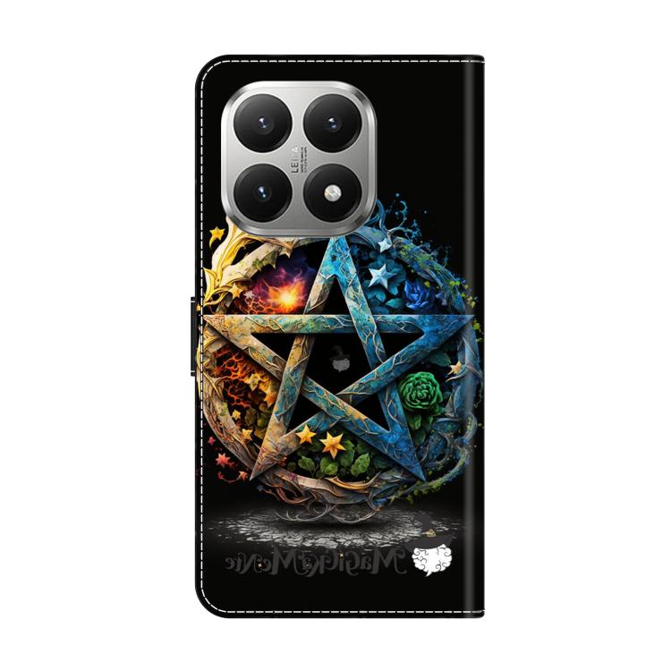 For Xiaomi 15T Crystal-Like Painted Vegan Leather Phone Case - Pentagram