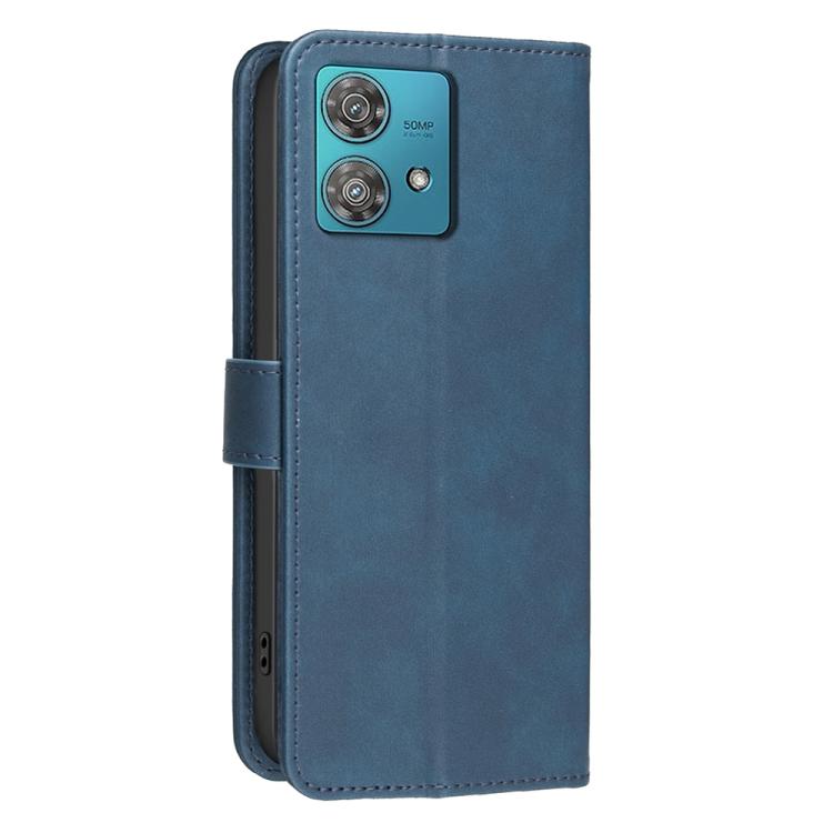For Motorola Edge 40 Neo Solid Color Calfskin Texture RFID Vegan Leather Phone Case