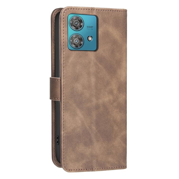 For Motorola Edge 40 Neo Solid Color Calfskin Texture RFID Vegan Leather Phone Case