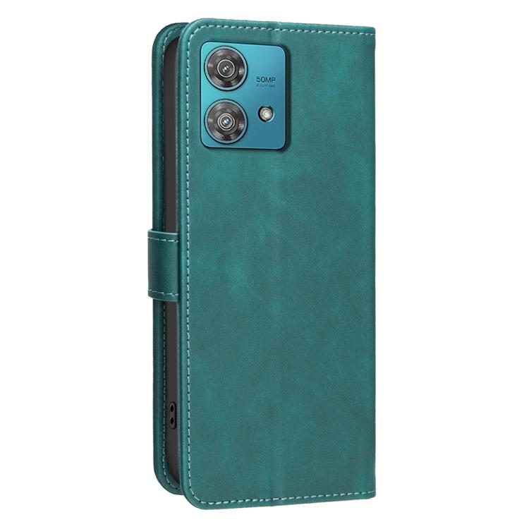 For Motorola Edge 40 Neo Solid Color Calfskin Texture RFID Vegan Leather Phone Case