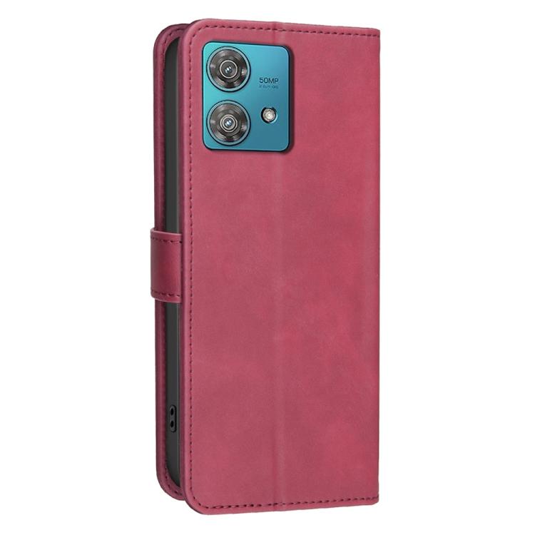For Motorola Edge 40 Neo Solid Color Calfskin Texture RFID Vegan Leather Phone Case