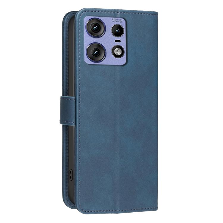 For Motorola Edge 50 Pro Solid Color Calfskin Texture RFID Vegan Leather Phone Case